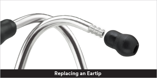 Replacing stethoscope ear tip
