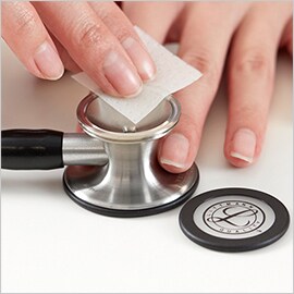 how to clean stethoscope with 70% isopropyl alcohol wipes