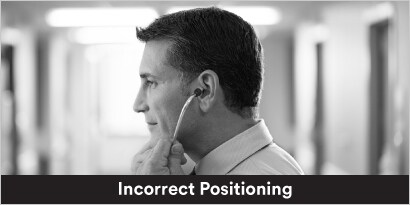 Incorrect position of littmann ear tips

