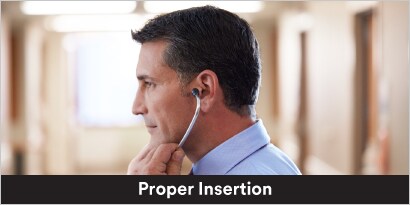 Inserting stethoscope headset properly
